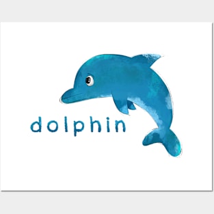 Cute dolphin sea animal for kids Liam Fitzpatrick Posters and Art